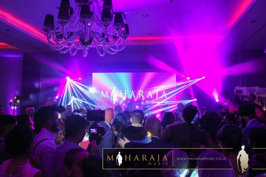 Maharaja Music party with purple lighting and crowd